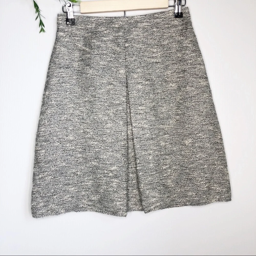 J.Crew- Tweed Pleat A-Line Skirt - Size 0